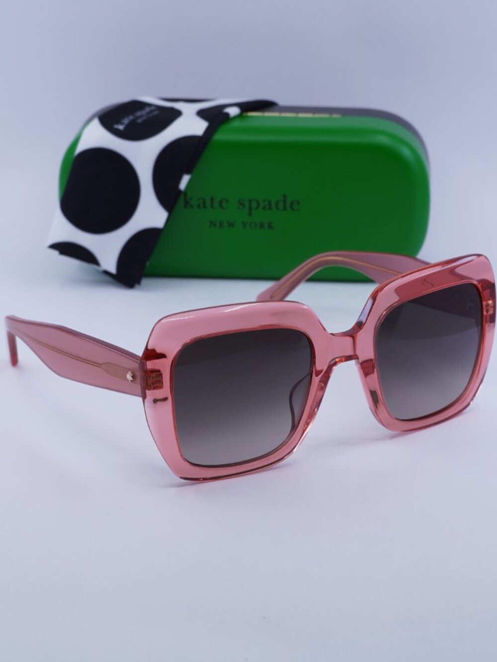 Kate Spade NAOMI/S 0733 HA Square Sunglasses - Transparent Peach /Brown Gradient - Picture 5 of 10